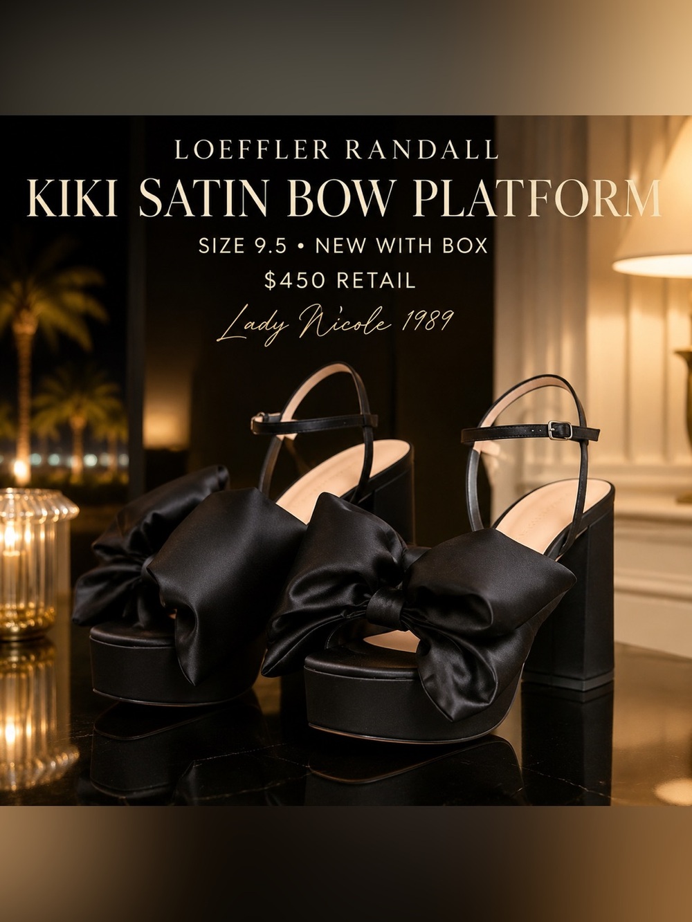 Loeffler Randall Kiki Bow Platforms 9.5 NIB